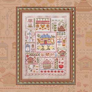 Digital Cross Stitch Pattern “Tea Sampler” OwlForest