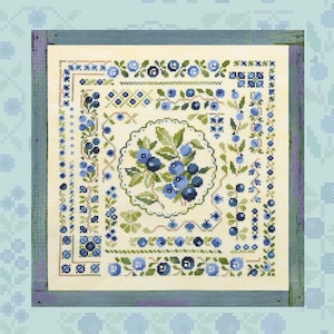 Digital Cross Stitch Pattern “Blueberry Summer” OwlForest