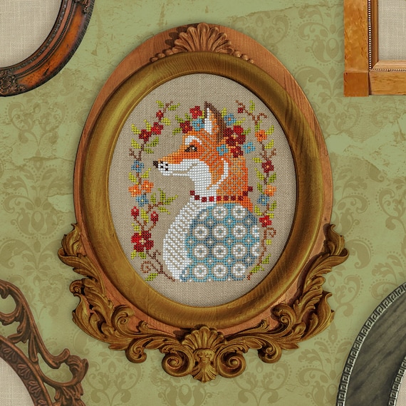 Digital Cross Stitch Pattern “The Fox Portrait” OwlForest