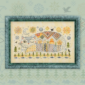 Digital Cross Stitch Pattern “Bayun Cat” OwlForest