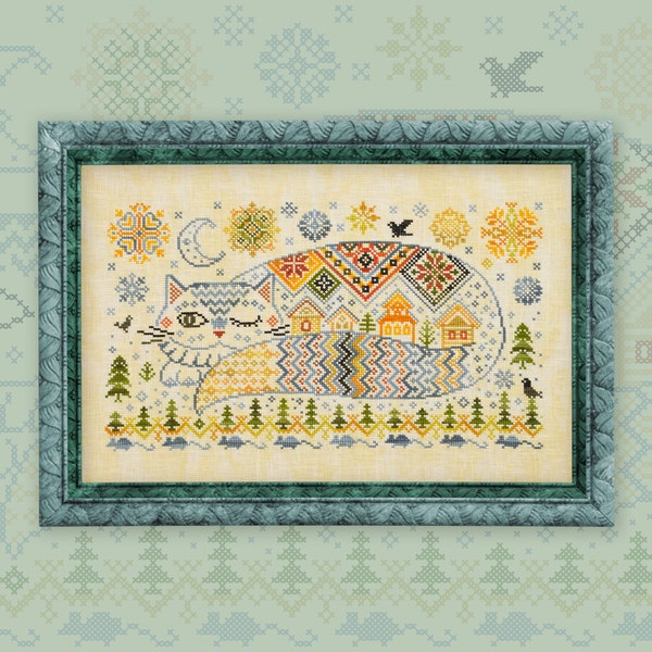 Digital Cross Stitch Pattern “Bayun Cat” OwlForest