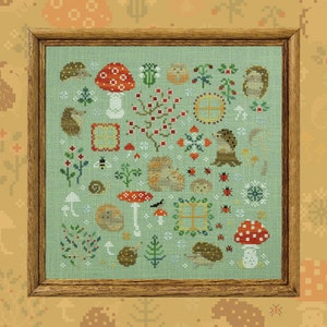 Digital Cross Stitch Pattern “Hedgehog Meadow” OwlForest