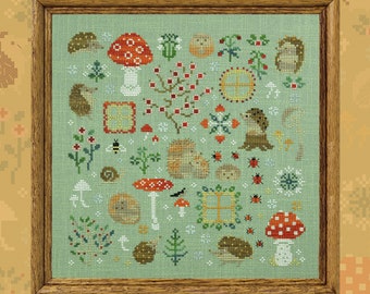 Digital Cross Stitch Pattern “Hedgehog Meadow” OwlForest