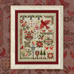 Digital Cross Stitch Pattern “Red Cardinals” OwlForest