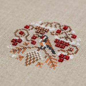 Digital Cross Stitch Ornaments Patterns Winter Birds OwlForest 画像 9