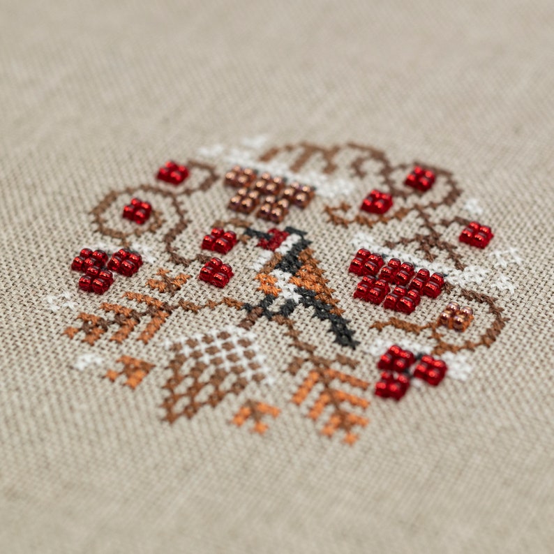 Digital Cross Stitch Ornaments Patterns Winter Birds OwlForest image 9