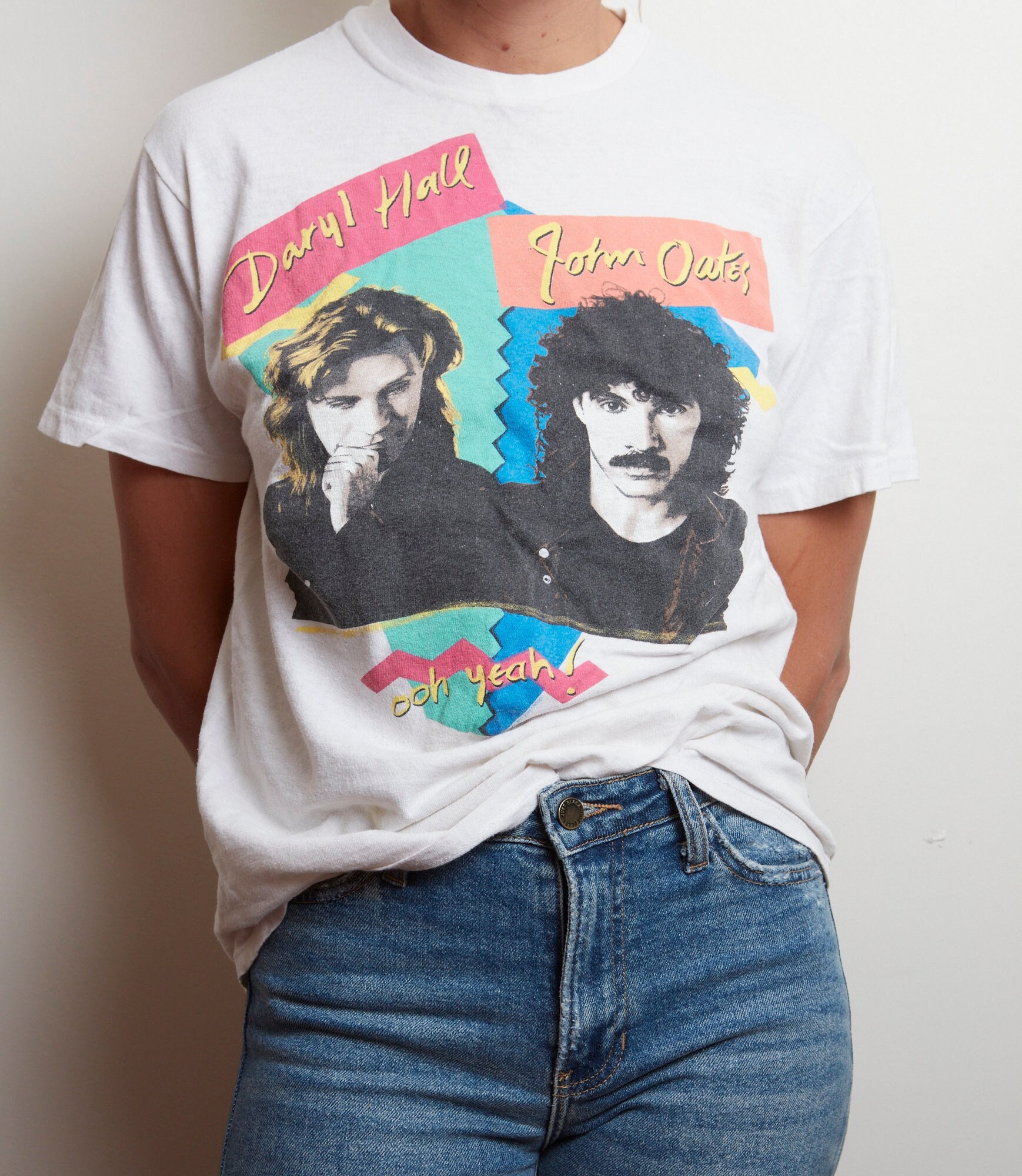 Vintage 80s 90s Hall & Oates Band T-Shirt vintage 100% cotton TT3276