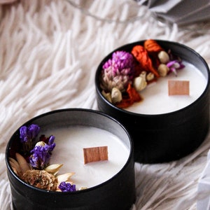 Dried flower candles