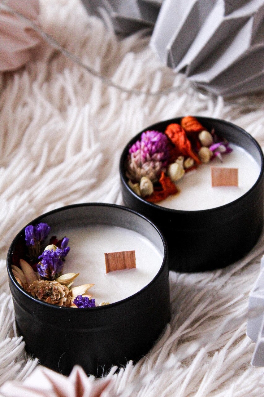 Bougies Aux Fleurs Séchées