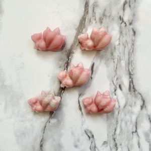 Natural pink opal kitsune carving, Nine tailed fox carving