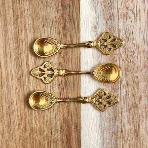 Gold spoon, Ritual spoon, Apothecary spoon, Witch altar spoon, Mini spoon
