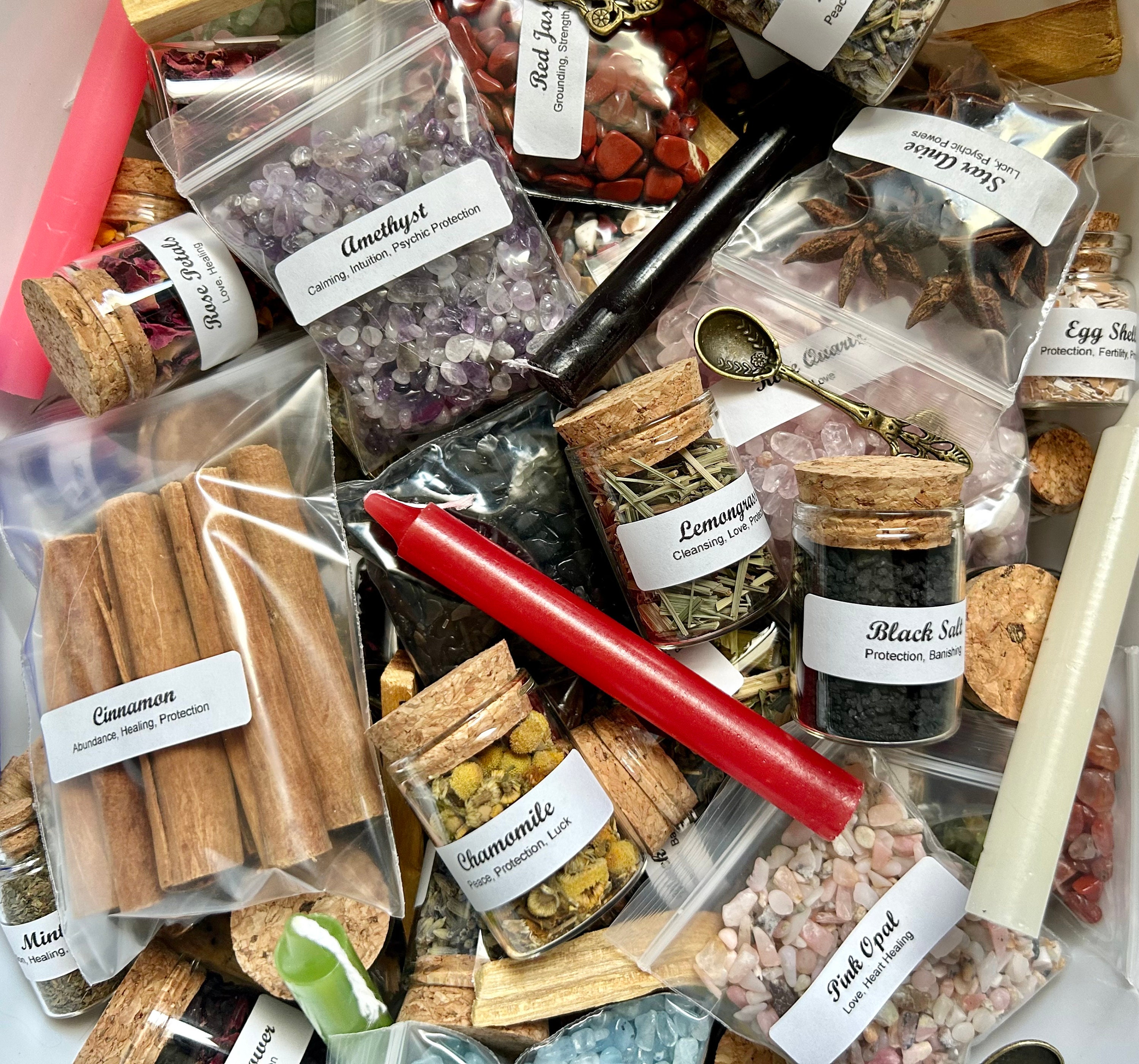 Witch mix confetti, Herb confetti, Crystal confetti, Mystery crystal confetti, Crystal scoop, Witch scoop, Confetti scoop, Herb scoop