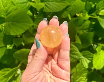 Natural honey calcite sphere (Choose your own)