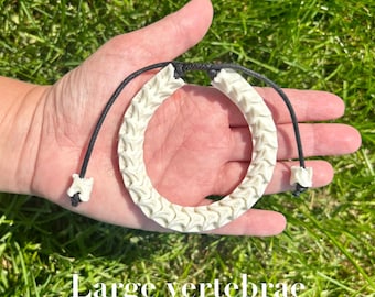 SNAKE BONE Bracelet Large Adjustable Size, Taxidermy Vertebrae