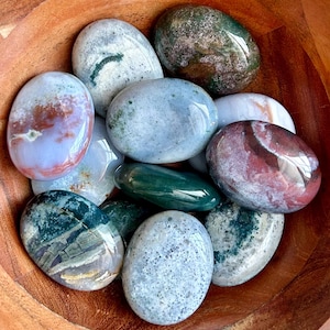 Sea jasper palm stone, Sea jasper palmstone, Palm stone, Crystal palm stone