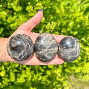 Natural black moonstone palmstone, Black moonstone palm stone, Black moonstone, Moonstone, Palm stone