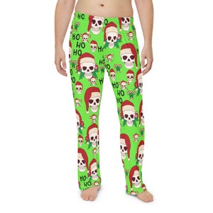 Mens Skull Pajama Pants, Christmas Pajamas