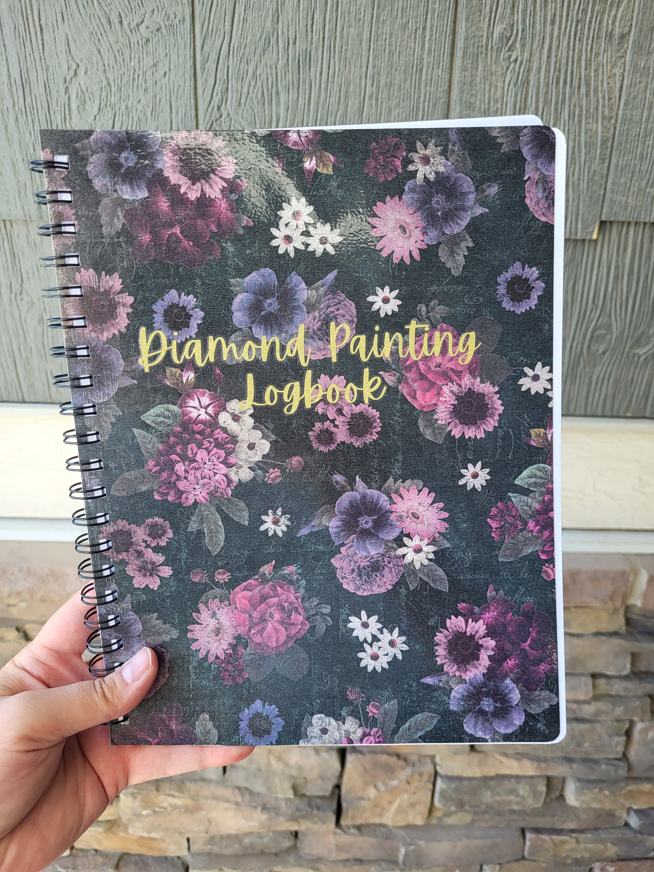 Diamond Painting Logbook Wire Bound Journal. 50 Entries. Cute, Moody Floral Diamond Painting ...