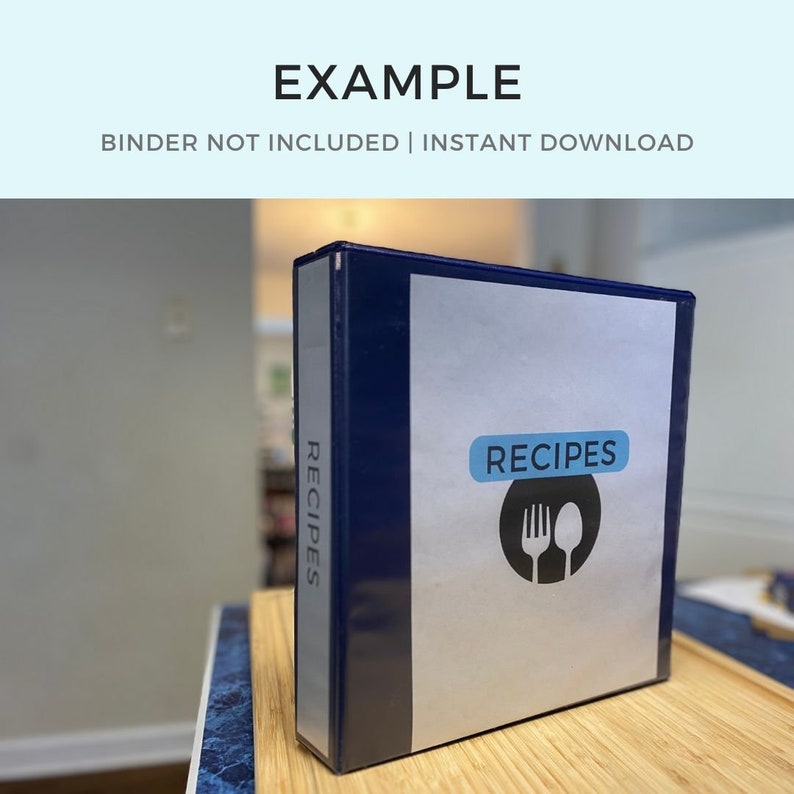 RECIPE BINDER Kit, Recipe Card, Printable, Instant Download of 47 pages image 2