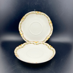 Haviland & Co, Limoges France, Clover Leaf Pattern - Saucer (Pair)