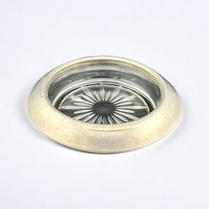 Vintage Frank M Whiting & Co Sterling Silver 04 Glass Coaster