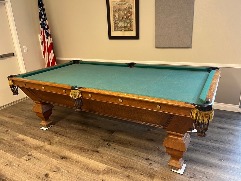 Antique Brunswickbalkecollender Billiards Pool Table With Monarch