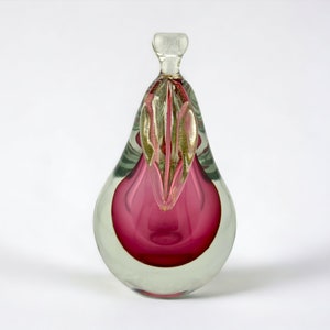 Vintage Murano Glass Pear with Gold Flakes by Alfredo Barbini