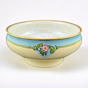 Antique Hand Painted Blue Floral EPIAG ROYAL Bowl with Iridescent Finish
