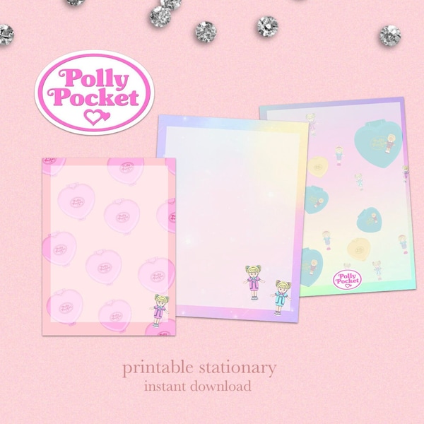 Polly Pocket Stationary Notebook Planner Paper Instant DIGITAL Download