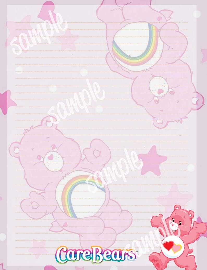 Care Bears Stationary Care Bearprintable Instant Digital - Etsy