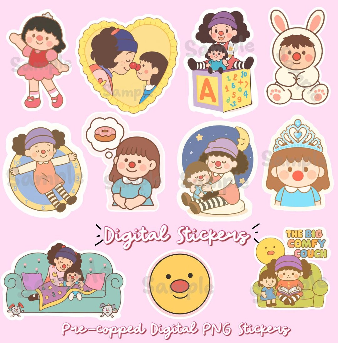 Big Comfy Couch Digital Stickers PNG Transparent Background Goodnotes ...