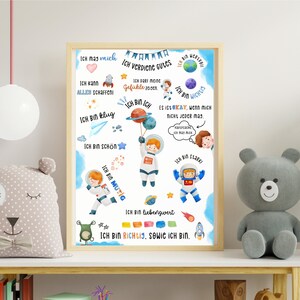 Affirmationsposter für Kinder, Poster zur Einschulung, Geschenk zur Taufe, Geburt, Mutmachposter, Kinderzimmer Poster, Affirmationen
