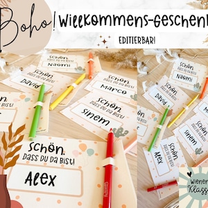 Willkommensgeschenk für den ersten Schultag! I backtoschool Geschenkidee I Boho Klassenraum Deko Deutsch I sofort digitaler Download