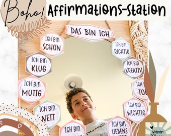BOHO Affirmations-Station für dein Klassenzimmer Deutsch I Klassenraum Dekoration I Klasse Dekoidee I Selbstbewusstsein stärken