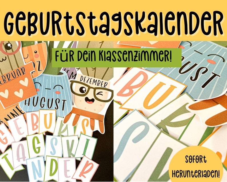 Geburtstags kalender F r Klassenzimmer I Farbenfroh I Etsy geburtstags-kalender-f-r-klassenzimmer-i-farbenfroh-i-etsy