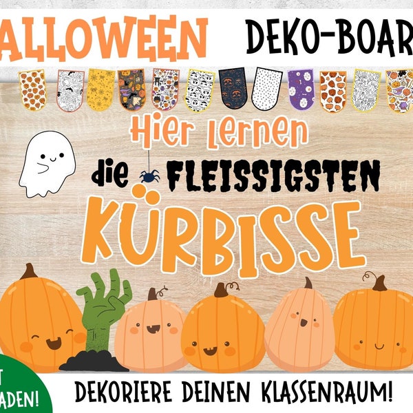 Halloween Deko für Klassenzimmer I Klassenraum Deko Deutsch für den Herbst I Backtoschool I Fall Bulletin Board decor I WienerKlasse