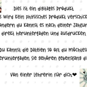 May include: A digital product download notice with the text "Dies ist ein digitales Produkt. Es wird kein physisches Produkt verschickt, sondern du kannst es nach deiner Zahlung direkt herunterladen und ausdrucken. Du kannst die Dateien so oft du m&ouml;chtest herunterladen. Sie geh&ouml;ren lebenslang dir! Von einer Lehrerin f&uuml;r dich."