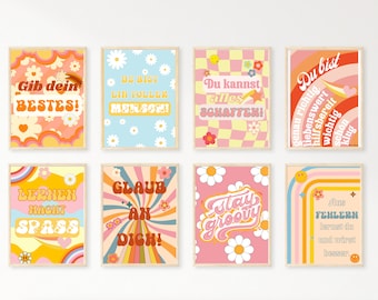 Klassenzimmer Deko (8er Set) mit Affirmationen für Kinder Poster