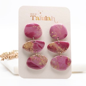 Polymer Clay Earrings | Dangle Earrings | Purple Earrings