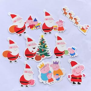 PEPPA PIG Inspired Christmas Stickers Pack, Vinyl Stickers, Holiday Themed Stickers