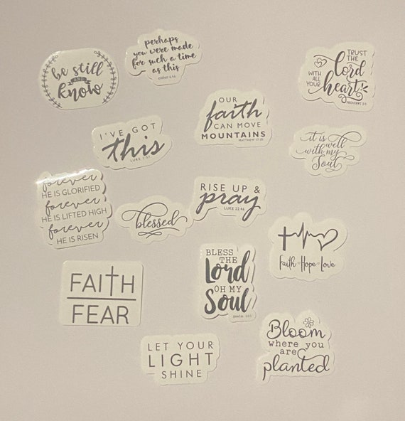 Bible Verse Sticker Bundle  Christian Vinyl Pack Faith Stickers
