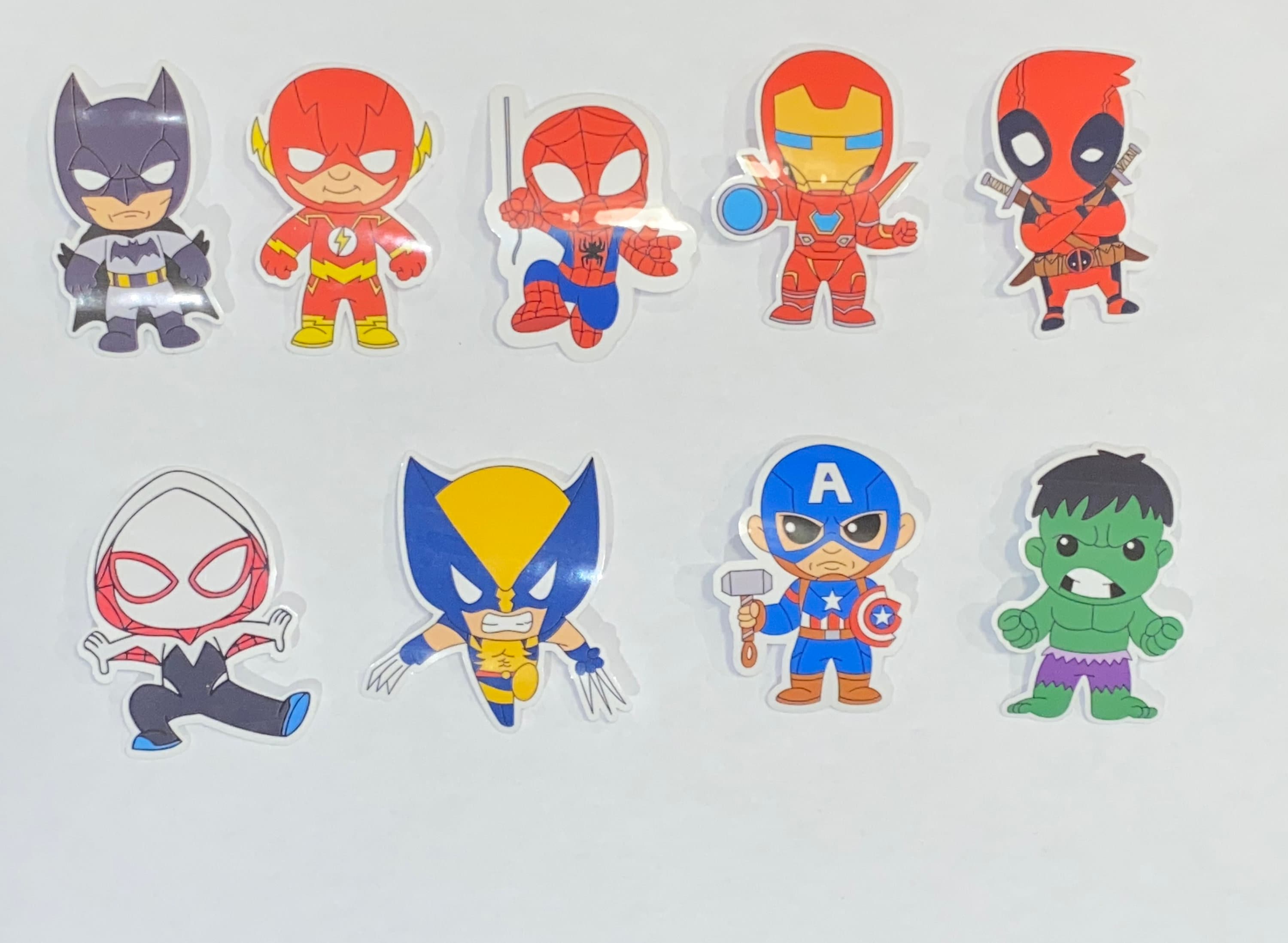 SUPERHERO STICKERS Bundle Pack, Vinyl Stickers, Marvel and DC Superhero ...