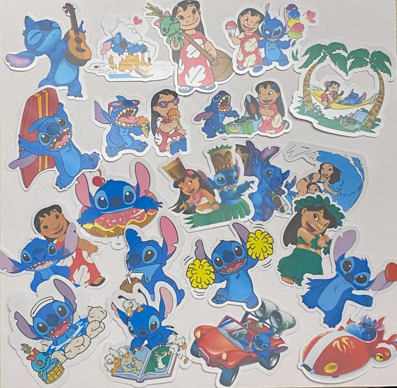 Stitch Letters Sticker LILO AND STITCH Inspired Sticker Pack, Vinyl Stickers - Etsy