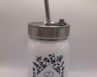 Stainless Steel Mason Jar Tumbler with Straw
