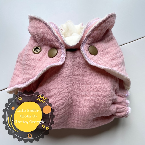 Newborn Hybrid Fitted Cloth Diaper Inner Muslin Fleece +Bamboo Pick Your Design Rose Orange Gold Striped Princess Elephant