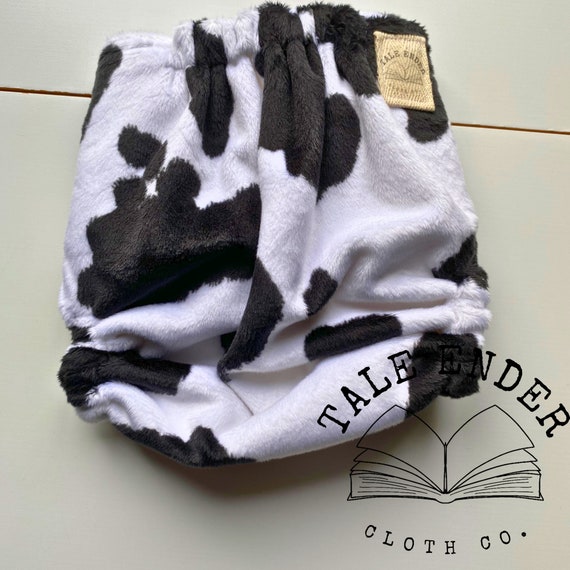 MTO Minky Soft PUL Cow Print OS Cloth Diaper Cover Adjustable
