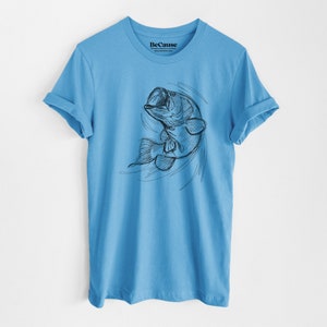 Bass Fish T-shirt - Lightweight Unisex 100% Cotton - Bass Shirt, Fishing Shirt, Fish Graphic Tee