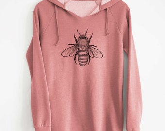 Honey Bee Sweatshirt - Hoodie, Nature Inspired, Hand Drawn, Save the Bees