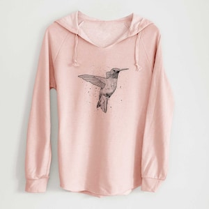 Hummingbird Women&#39;s Sweatshirt - Hoodie, Nature Inspired, Hand Drawn, Bird Watcher Gift