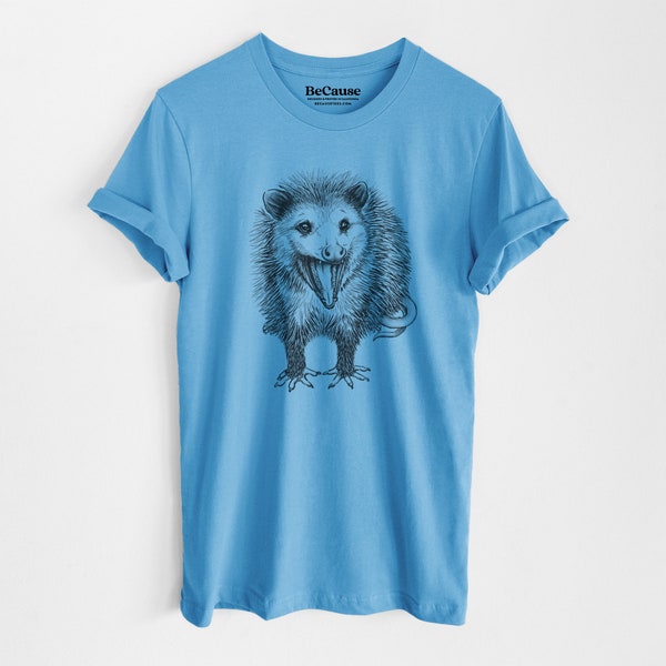 Hissing Opossum T-shirt - Lightweight Unisex 100% Cotton - Graphic Tee, Animal Lover Gift, Nature Inspired